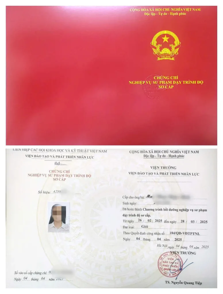 Học chứng chỉ sư phạm dạy nghề