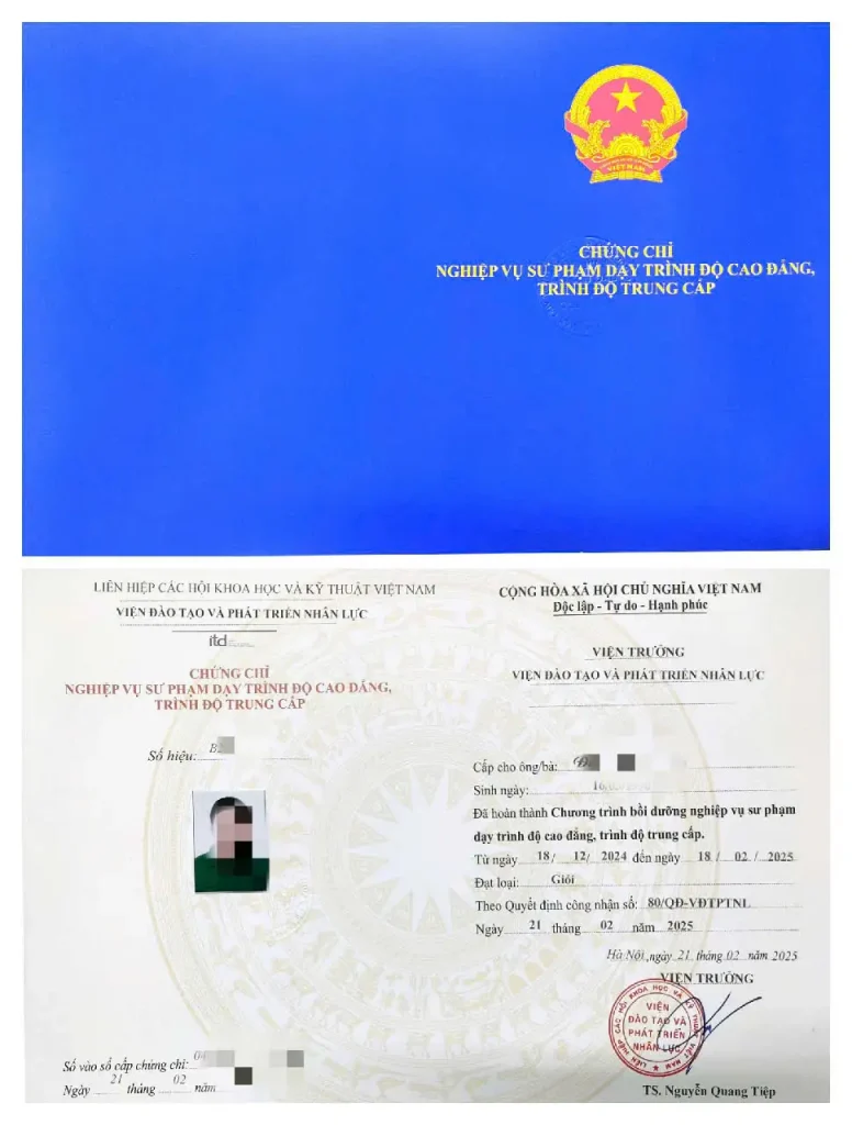 Học chứng chỉ sư phạm dạy nghề