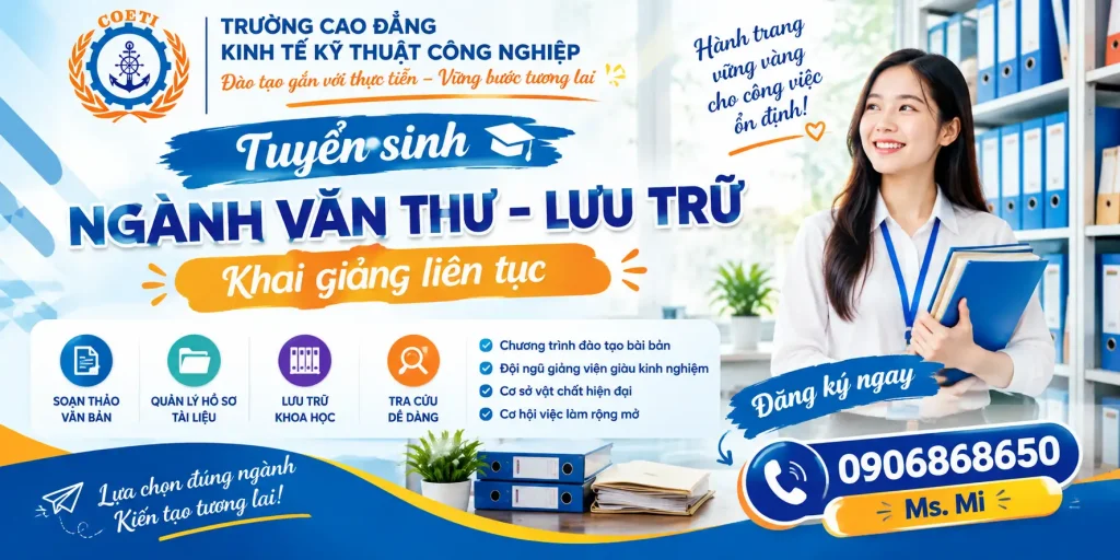 TUYỂN SINH NGÀNH VĂN THƯ LƯU TRỮ