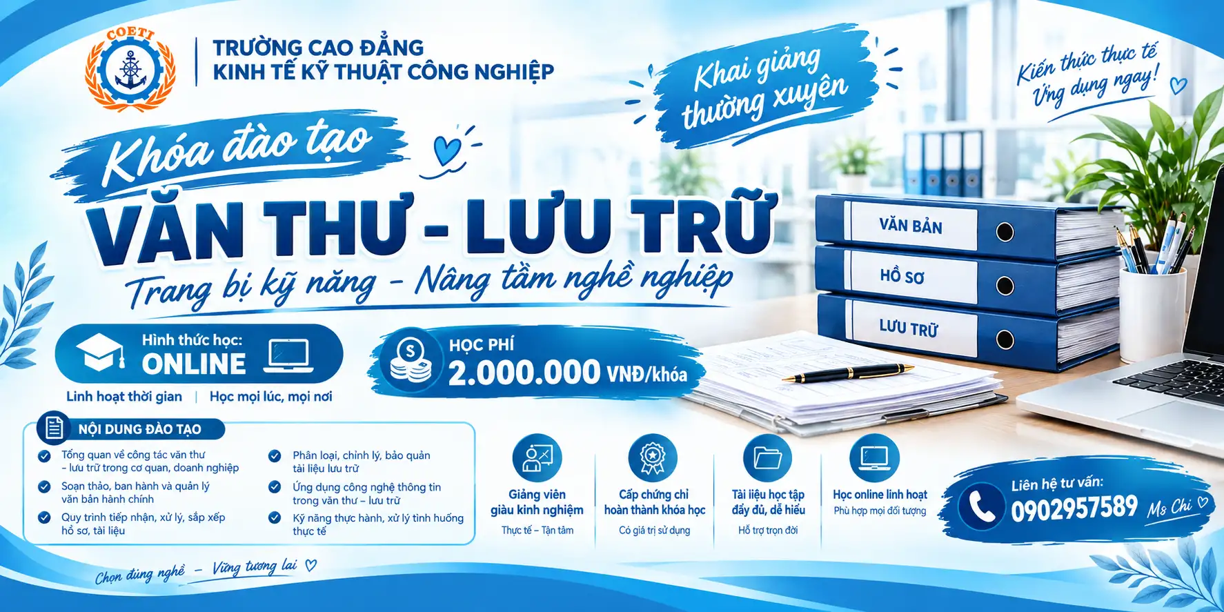 Chứng chỉ văn thư lưu trữ- Học nhanh, Bằng thật